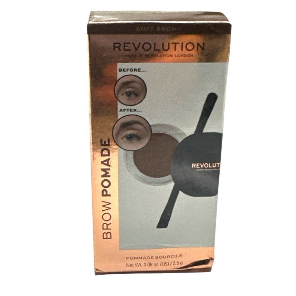 Makeup Revolution Brow Pomade with Brush - Soft Brown